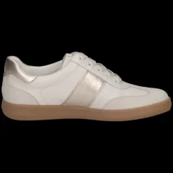 Caprice White and Gold Combo Trainer|923705130