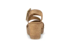 Gabor Brown Suede Wedge Sandal|8477114