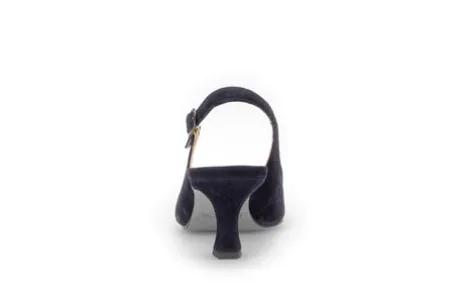 Gabor Navy Nubuck Sling Back|8151016