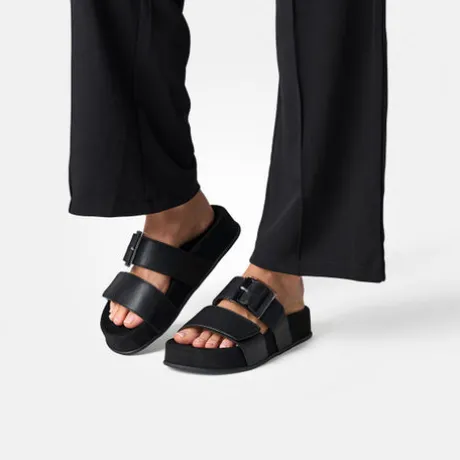 Paul Green Black Platform Mule|6157040