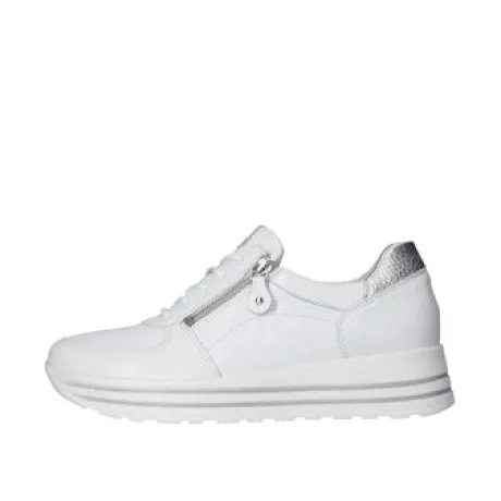 Waldlaufer White Wide Fit Trainer|758009150H
